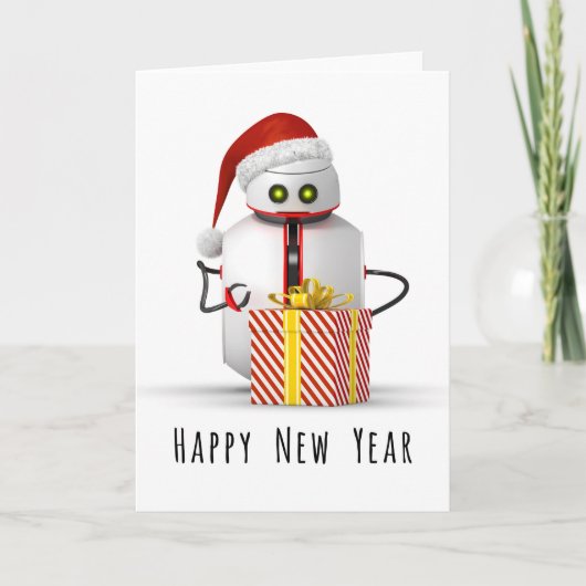 De Robot van Kerstmis Feestdagen Kaart (Voorkant)
