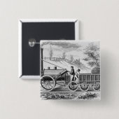 De "Rocket" Vierkante Button 5,1 Cm (Voorkant /achterkant)