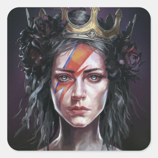 De rockster prinses vierkante sticker (Voorkant)
