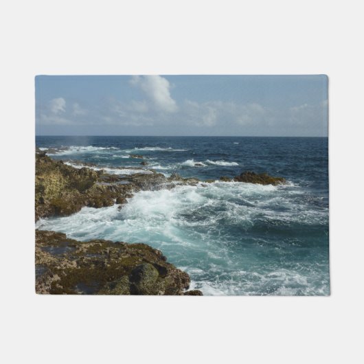 De Rocky Coast and Blue Ocean van Aruba Deurmat (Voorkant)