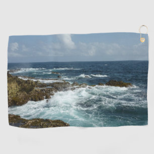De Rocky Coast and Blue Ocean van Aruba Golfhanddoek