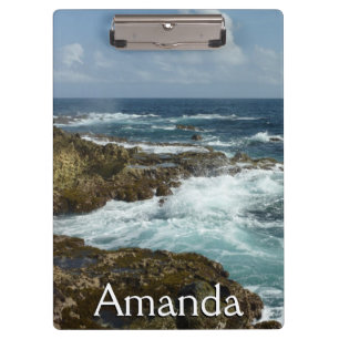 De Rocky Coast and Blue Ocean van Aruba Klembord
