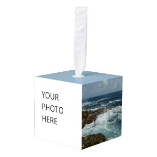 De Rocky Coast and Blue Ocean van Aruba Kubus Ornament