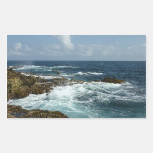 De Rocky Coast and Blue Ocean van Aruba Rechthoekige Sticker