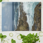 De Rocky Coast and Blue Ocean van Aruba Theedoek (Gevouwen)