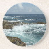 De Rocky Coast and Blue Ocean van Aruba Zandsteen Onderzetter (Voorkant)