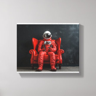 De rode astronaut canvas afdruk