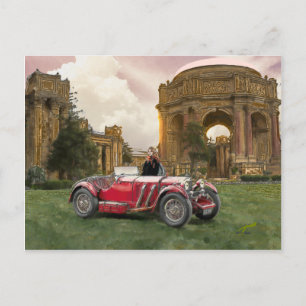 De rode auto briefkaart