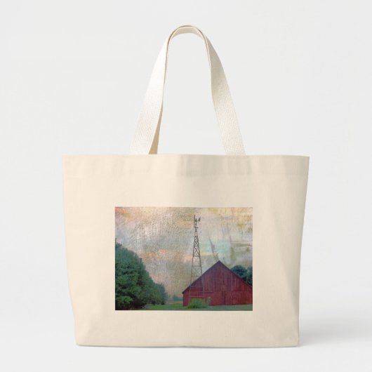 De Rode Barn Grote Tote Bag (Voorkant)