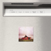 De Rode Barn op zonsondergang Magneet (Insitu (Vaatwasser))