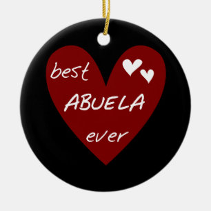 De rode Beste ooit T-shirts Abuela en de Giften Keramisch Ornament