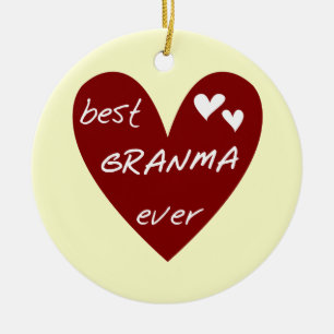 De rode Beste ooit T-shirts Granma en de Giften Keramisch Ornament