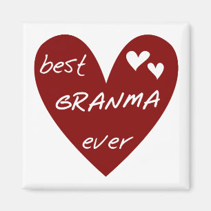 De rode Beste ooit T-shirts Granma en de Giften Magneet
