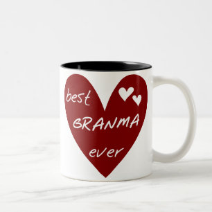 De rode Beste ooit T-shirts Granma en de Giften Tweekleurige Koffiemok