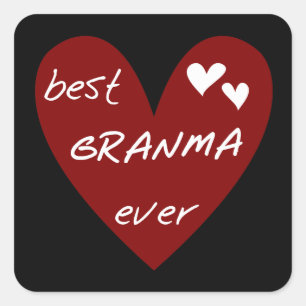 De rode Beste ooit T-shirts Granma en de Giften Vierkante Sticker