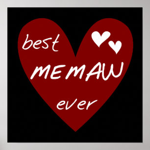De rode Beste ooit T-shirts Memaw en de Giften van Poster
