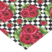 De rode BloemenLiefde Geruite Rockabilly van het Tafelkleed (Gekanteld)