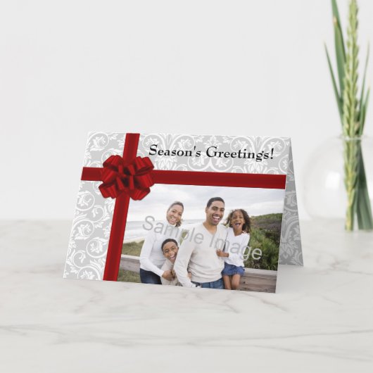 De rode Boog van het Lint Feestdagen Kaart (Voorkant)