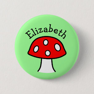 De rode Button van de Naam van de Paddestoel