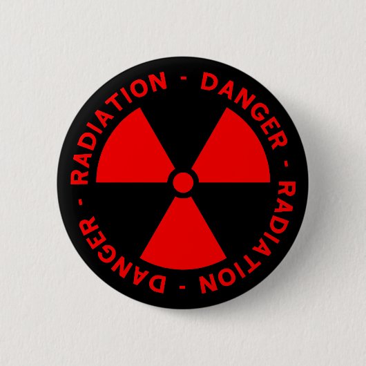 De rode Button van de Waarschuwing van de Straling (Voorkant)