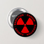 De rode Button van de Waarschuwing van de Straling (Voorkant /achterkant)