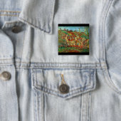 De rode daken van Camille Pissarro Vierkante Button 5,1 Cm (In situ)