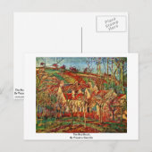 De rode daken, van Pissarro Camille Briefkaart (Voorkant / Achterkant)