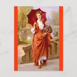 De rode dress - Caraud Briefkaart