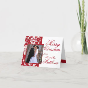 De rode Eerste Kerstkaarten van de Foto van het Feestdagen Kaart