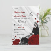 de rode en zwarte bruiloft kaart (Staand voorkant)