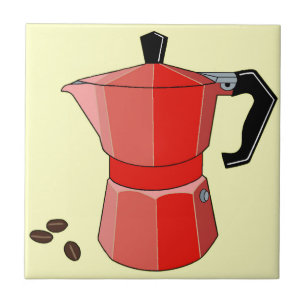De rode Espresso van de Regenboog Tegeltje