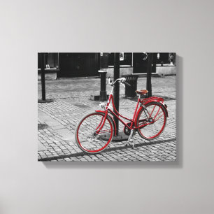 De rode fiets canvas afdruk