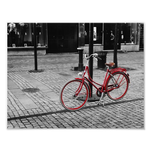 De rode fiets foto afdruk (Voorkant)