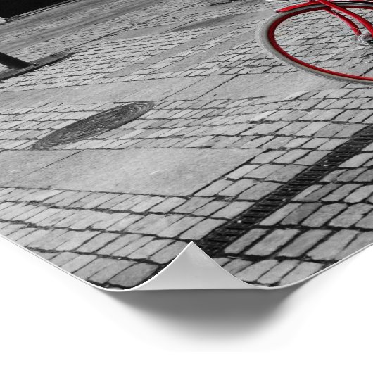 De rode fiets poster (Hoek)