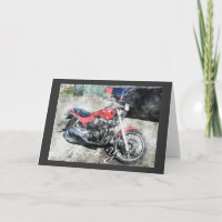 De rode Fietser van de Motor dankt u kaardt