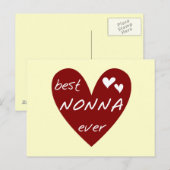 De rode giften van de T-shirts Nonna van het Hart Briefkaart (Voorkant / Achterkant)