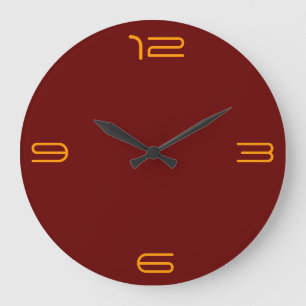 De rode Gouden Minimalistische > Duidelijke Grote Klok