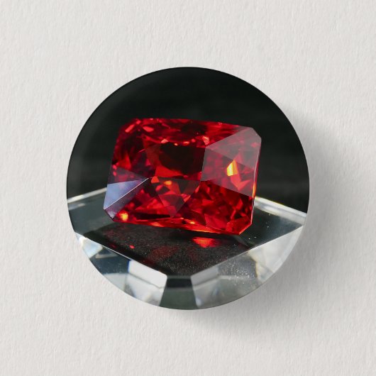 De rode Jack Ruby Ronde Button 3,2 Cm (Voorkant)