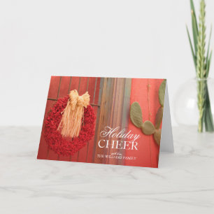 De Rode Kroon van Ristra van de Spaanse peper met Feestdagen Kaart