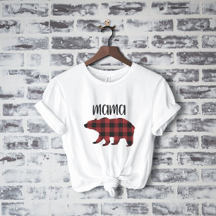 De rode Mamma's van de Plaid van Buffels dragen de T-shirt