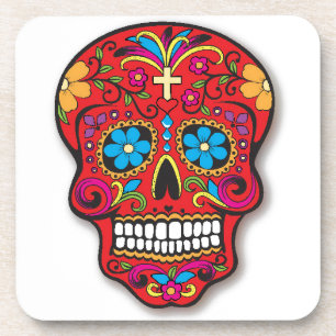 De rode Mexicaanse Dag van de Schedel van de Onderzetter