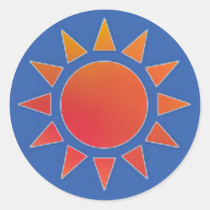 De rode Oranje Sticker van de Zon