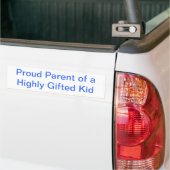 De rode Ouder van een hoogst Gifted Bumpersticker  (Op Truck)