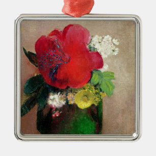 De rode papaver metalen ornament