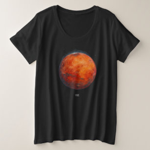 De rode planeet: Mars Waterverf Grote Maat T-shirt