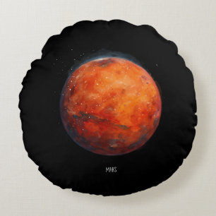 De rode planeet: Mars Waterverf Rond Kussen
