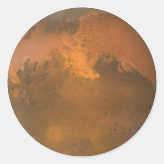 De Rode Planet Mars Ronde Sticker (Voorkant)