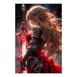 De Rode Ridder Anime Krijgersprinses Kunst Perfect Poster