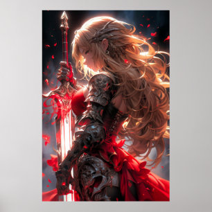 De Rode Ridder Anime Krijgersprinses Kunst Poster