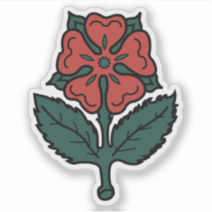 De rode roos van Lancaster, vlag van Montreal, Can Sticker